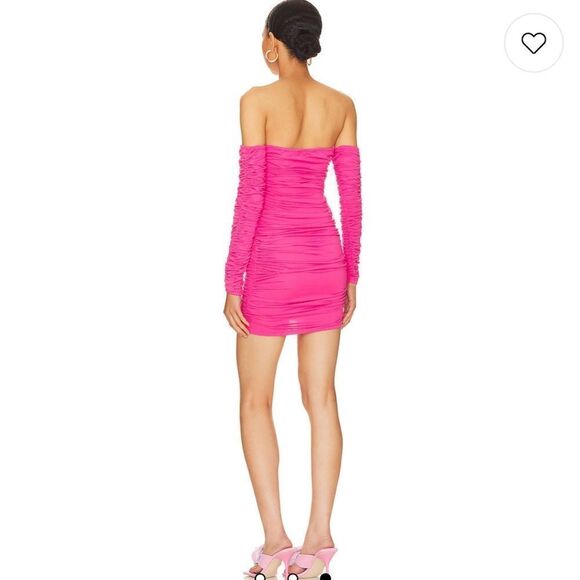 NWT More To Come Shanice Ruched Mini Dress in Pink Revolve Large - Picture 7 of 12